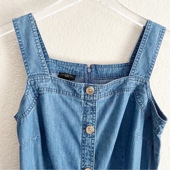 TALBOTS Jean Denim Chambray Button Down Sleeveless Dress 6 petite - Picture 4 of 9